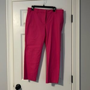 Loft size 12 Riviera slim pants in bright pink. Side slit pockets.